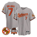 Baltimore Orioles #7 Jackson Holliday Player Gray CONTON 30th Anniversary of 2131 Home Game Stitched Jerseys