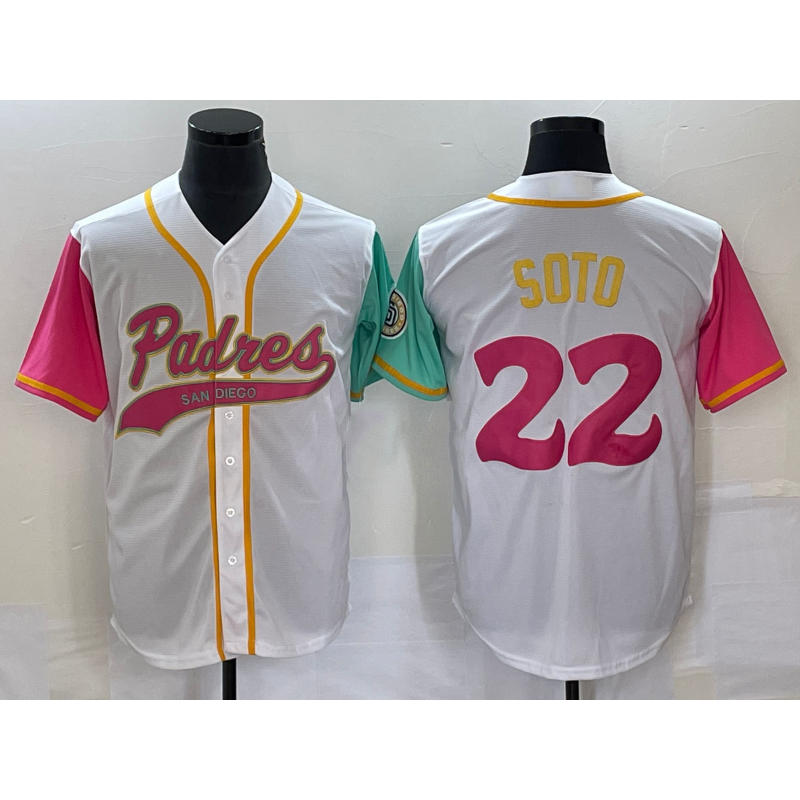 San Diego Padres #22 Juan Soto White CONTON NEW 2023 City Connect Cool Base Stitched Jersey 2