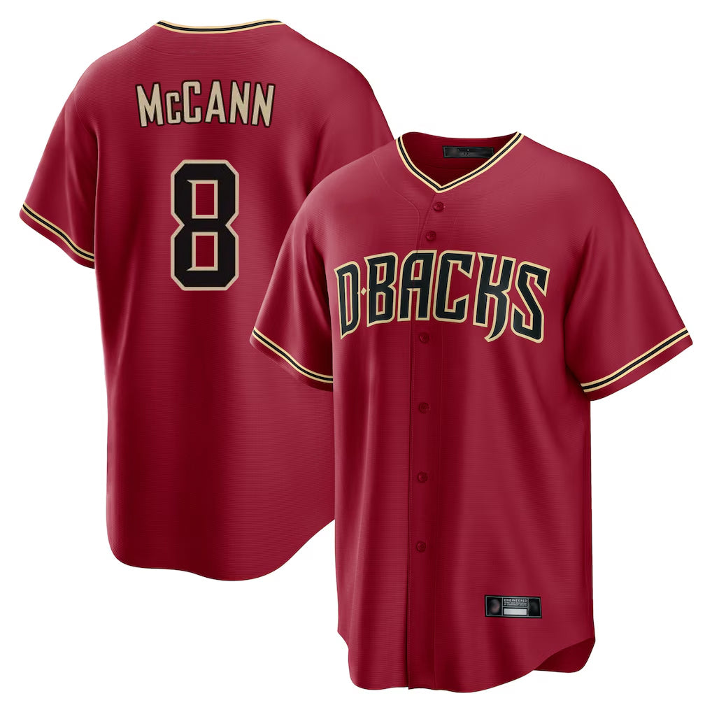Arizona Diamondbacks #8 James McCann Player Red CONTON Home Game Stitched Jerseys