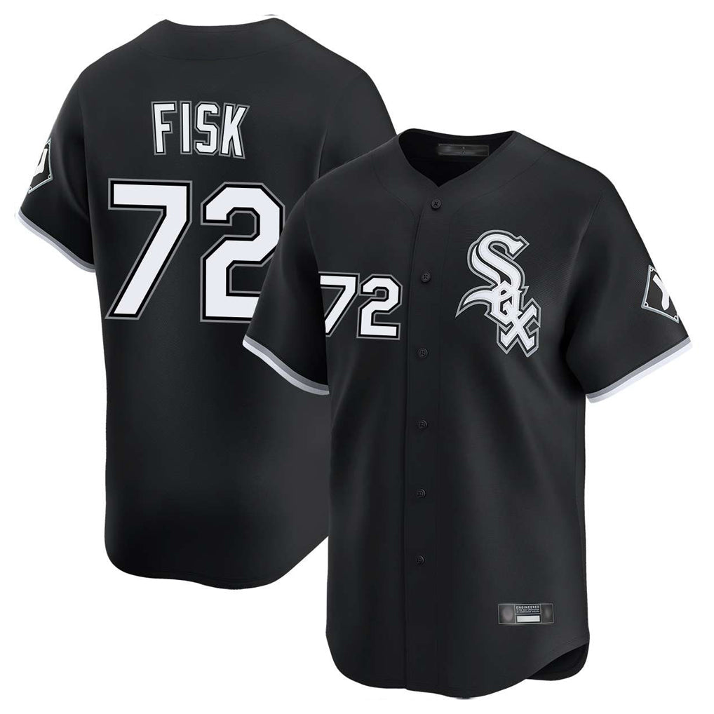 Chicago White Sox #72 Carlton Fisk Player Black CONTON Limited Home Stitched Jerseys