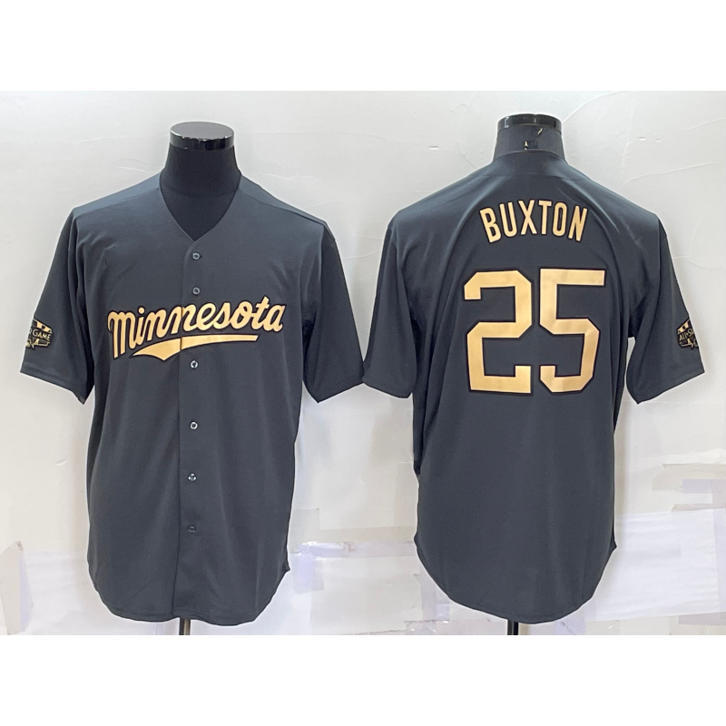 Minnesota Twins #25 Byron Buxton Grey CONTON 2022 All Star Stitched Cool Base Jersey