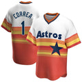 Houston Astros #1 Carlos Correa Player Rainbow Cooperstown Collection CONTON T-shirt Stitched Jerseys