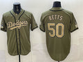 Los Angeles Dodgers #50 Mookie Betts Olive CONTON 2026 Armed Forces Day Stitched Jersey 2