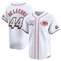 Cincinnati Reds #44 Elly De La Cruz White CONTON 2025 Speedway Classic Home Limited Stitched Jersey