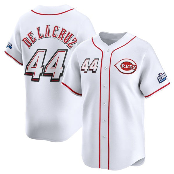 Cincinnati Reds #44 Elly De La Cruz White CONTON 2025 Speedway Classic Home Limited Stitched Jersey