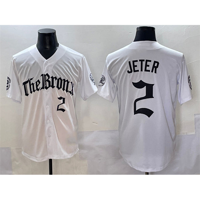 New York Yankees #2 Derek Jeter White CONTON 'Gothic Legacy Edition' Vapor Premier Limited Stitched Jersey