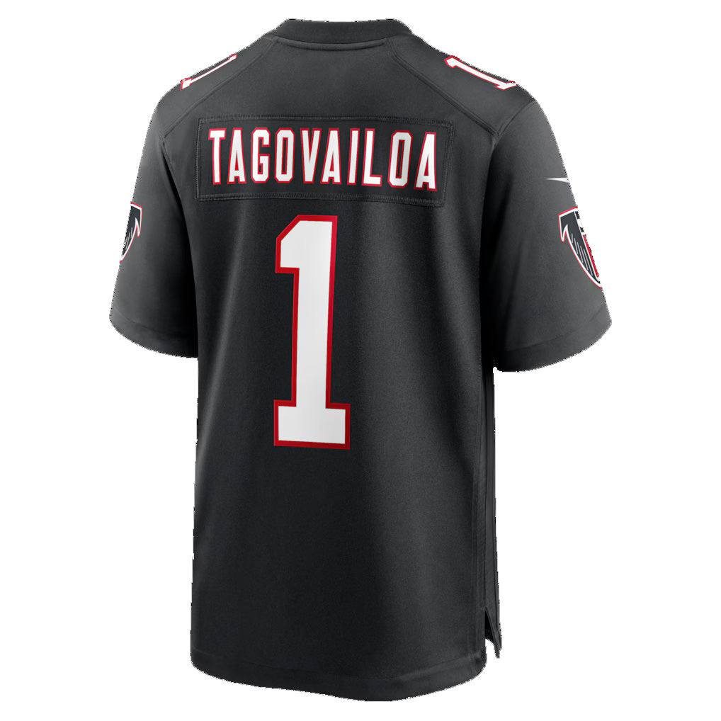 A.Falcons #1 Tua Tagovailoa Black CONTON Alternate Game Jersey