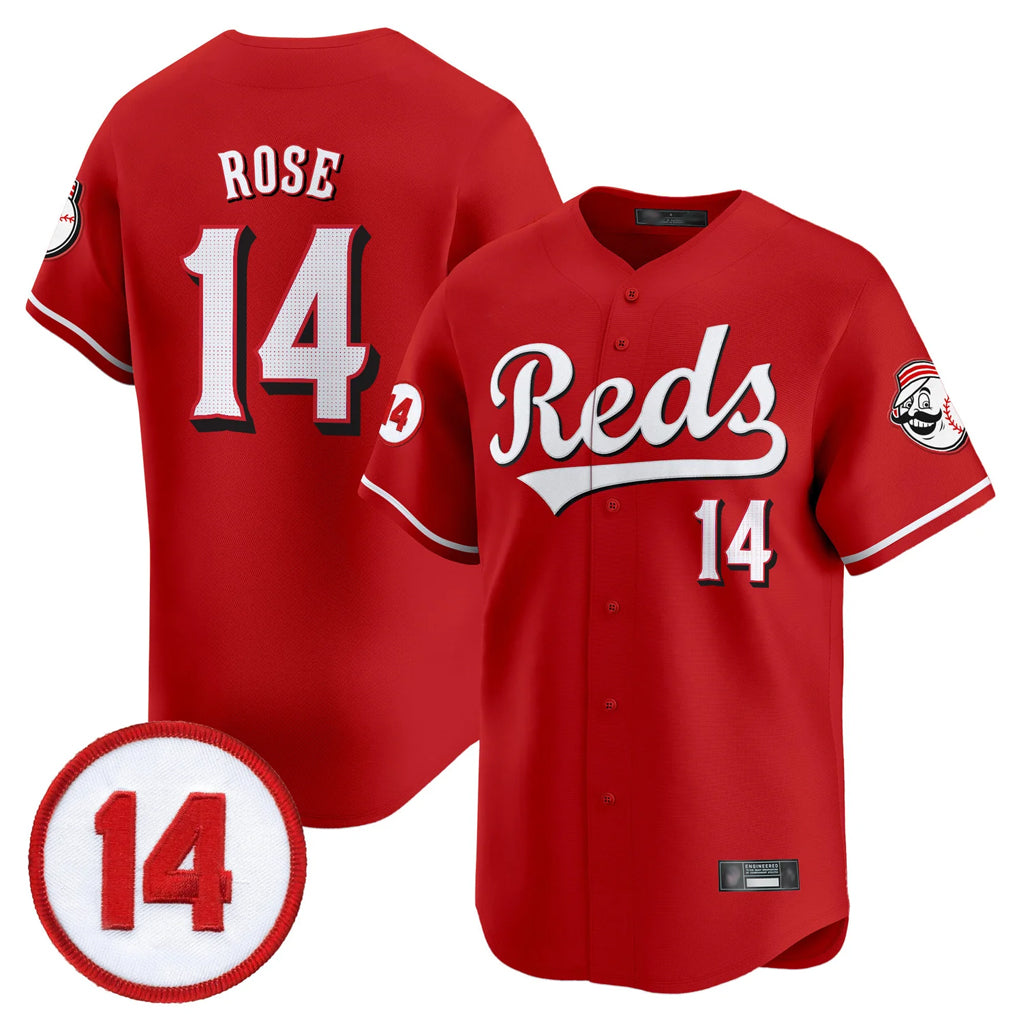 Cincinnati Reds #14 Pete Rose Player Red CONTON Vapor Premier Limited Home Stitched Jerseys