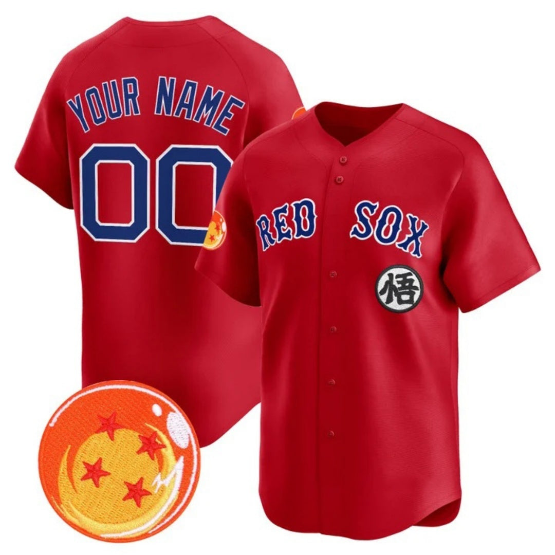 Custom Boston Red Sox x Dragon Ball Red CONTON Vapor Premier Limited Jersey - All Stitched