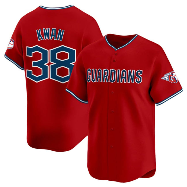 Cleveland Guardians #38 Steven Kwan Red CONTON Alternate Limited Stitched Jersey