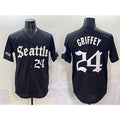Seattle Mariners #24 Ken Griffey Jr. Black CONTON 'Deep Sea Gothic Edition' Vapor Premier Limited Stitched Jersey