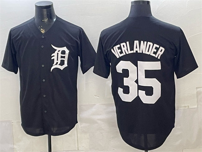 Detroit Tigers #35 Justin Verlander Black CONTON Limited Stitched Jersey