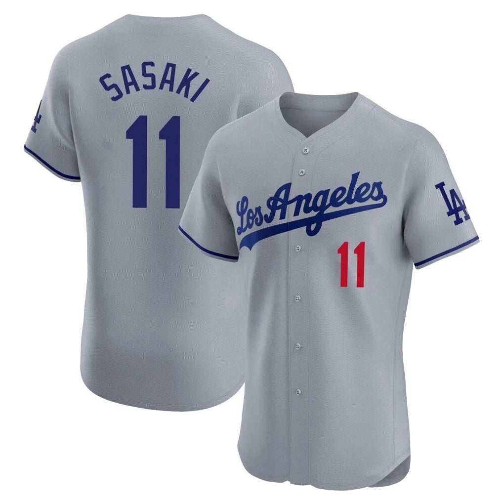 Los Angeles Dodgers #11 Roki Sasaki Player Gray CONTON Limited Elite Home Stitched Jerseys