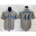 Seattle Mariners #44 Julio Rodriguez Grey CONTON Stitched Cool Base Jersey