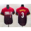 Philadelphia Phillies #3 Bryce Harper Red CONTON 2024 City Player Number Cool Base Jerseys
