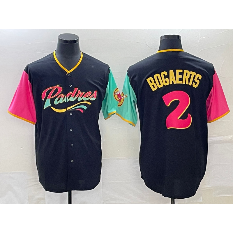 San Diego Padres #2 Xander Bogaerts 2022 Black CONTON City Connect Cool Base Stitched Jersey