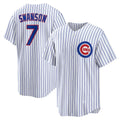 Chicago Cubs #7 Dansby Swanson White CONTON Replica Player Jersey