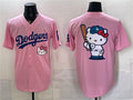 Los Angeles Dodgers Team Big Logo Pink CONTON 2025 Hello Kitty Vapor Limited Stitched Jersey
