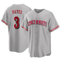 Cincinnati Reds #3 Ke'Bryan Hayes Player Gray CONTON Home Game Stitched Jerseys