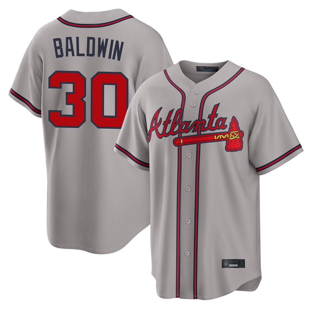 Atlanta Braves #30 Drake Baldwin Player Gray CONTON Home Game Stitched Jerseys