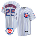 Chicago Cubs #25 Moises Ballesteros Player White CONTON 150th Anniversary Home Game Stitched Jerseys