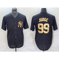 New York Yankees #99 Aaron Judge Black Gold CONTON Cool Base Stitched Jersey