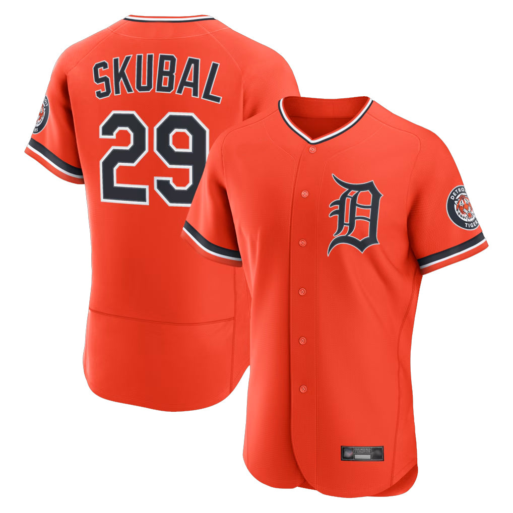 Detroit Tigers #29 Tarik Skubal Player Orange CONTON Limited Elite Home Stitched Jerseys