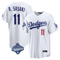 Los Angeles Dodgers #11 Roki Sasaki Player White CONTON World Series Meet Home Game Stitched Jerseys