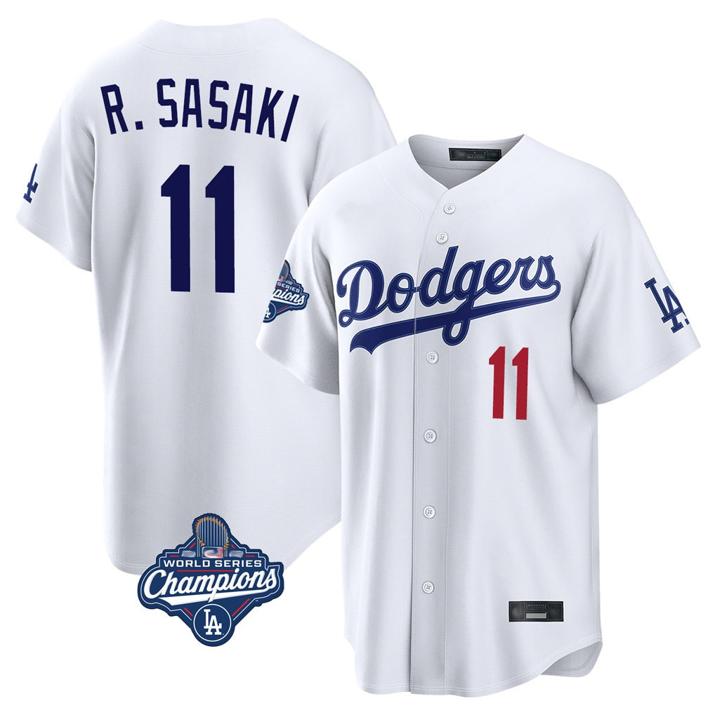 Los Angeles Dodgers #11 Roki Sasaki Player White CONTON World Series Meet Home Game Stitched Jerseys
