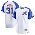 Atlanta Braves #31 Greg Maddux Player White CONTON City Connect Limited Home Game Stitched Jerseys