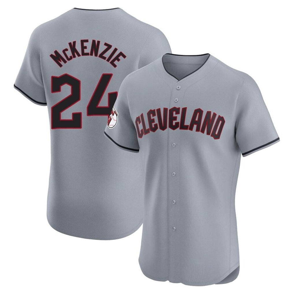 Cleveland Guardians #24 Triston McKenzie Player Gray CONTON Road Limited Elite Home Stitched Jerseys