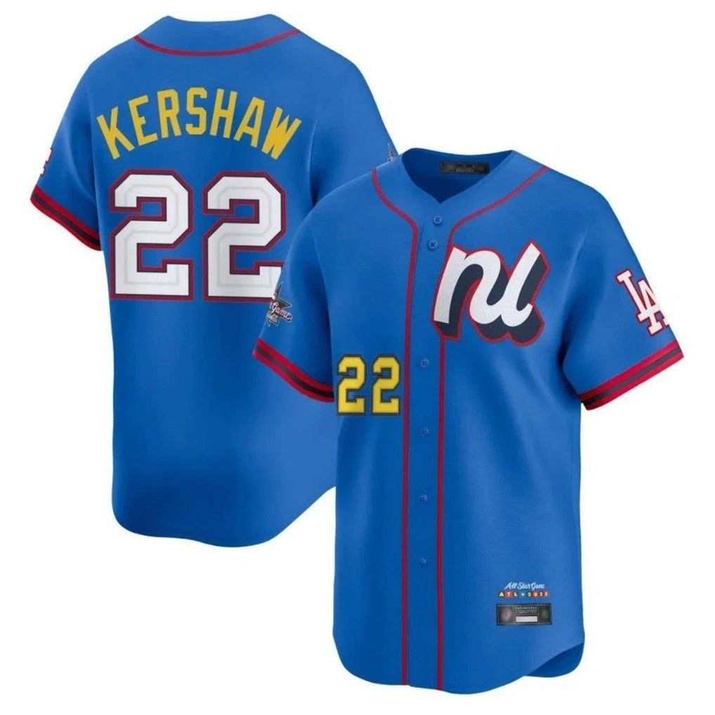 Los Angeles Dodgers #22 Clayton Kershaw Player Blue CONTON All-Star Limited Home Stitched Jerseys
