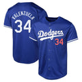 Los Angeles Dodgers #34 Fernando Valenzuela Player Royal CONTON Limited World Series Stitched Jerseys
