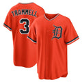 Detroit Tigers #3 Alan Trammell Player Orange CONTON Home Game Stitched Jerseys