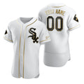 Custom Chicago White Sox White CONTON Stitched Flex Base Golden Edition Jersey