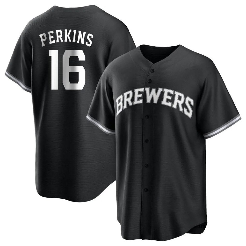 Milwaukee Brewers #16 Blake Perkins Player Black CONTON Game Home Stitched Jerseys