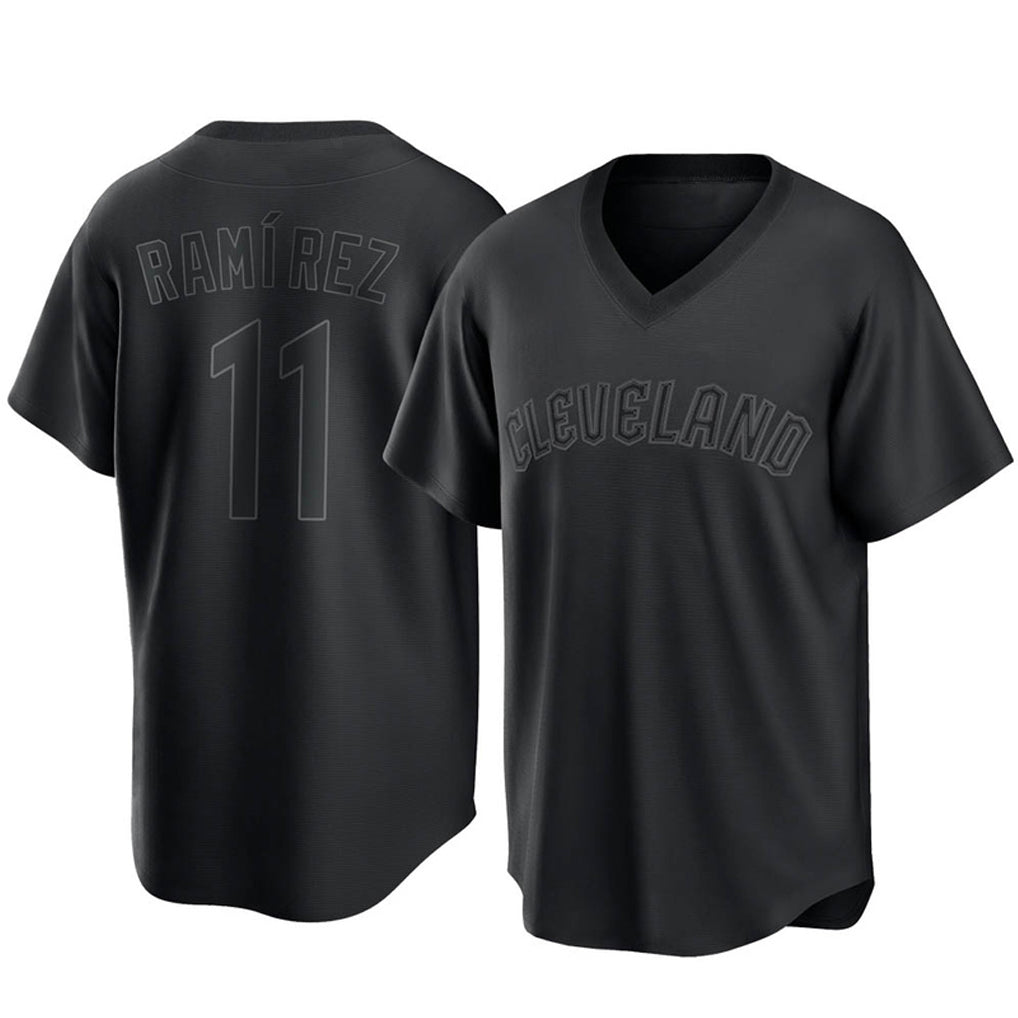 Cleveland Guardians #11 Jose Ramirez Player Black T-shirt CONTON Home Game Stitched Jerseys
