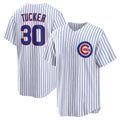 Chicago Cubs #30 Kyle Tucker White CONTON Home Replica Player Jersey