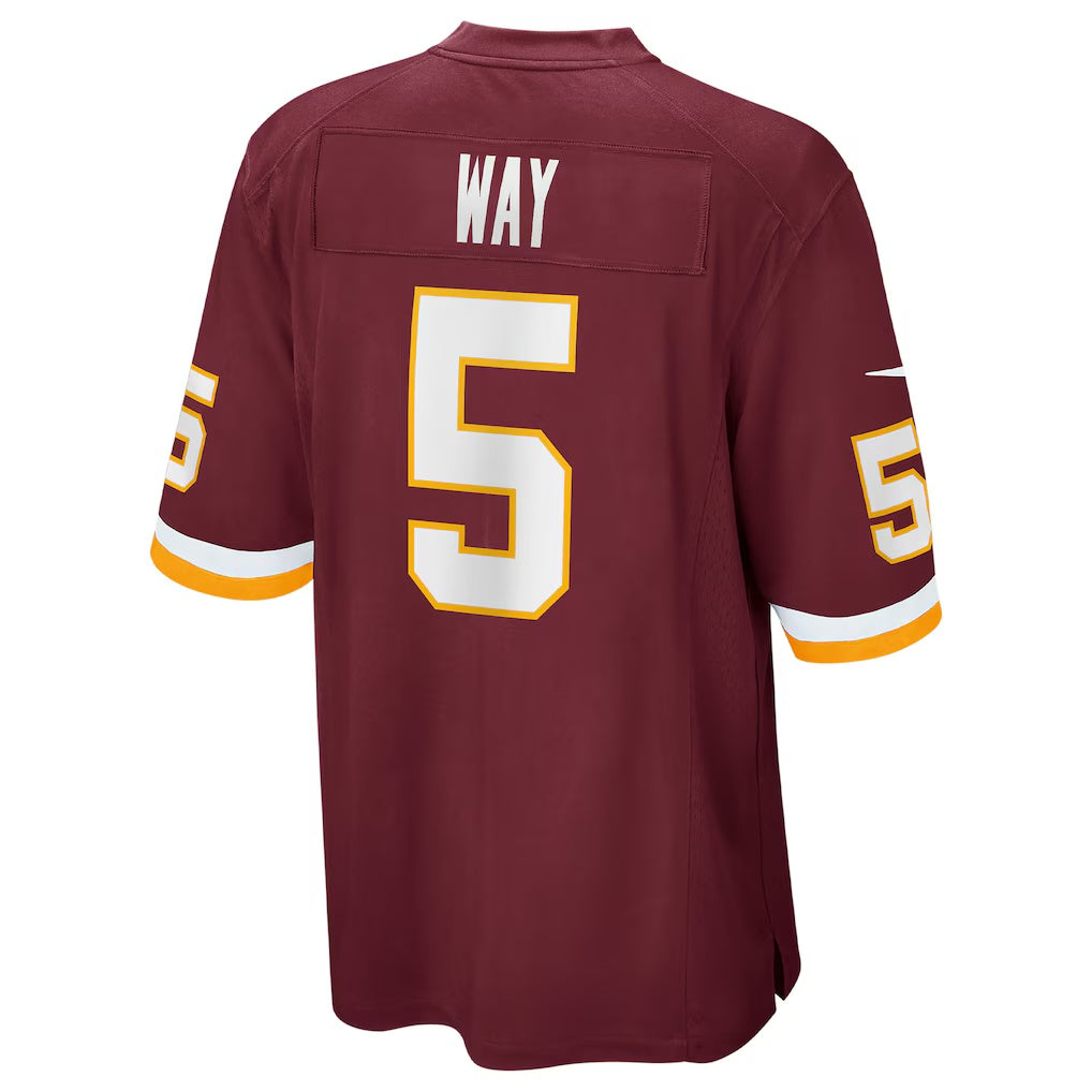 W.Football Team #5 Tress Way Game Jersey - Burgundy CONTON