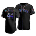 Houston Astros #44 Yordan Alvarez Iridescent Holographic Collection Jersey - Black CONTON