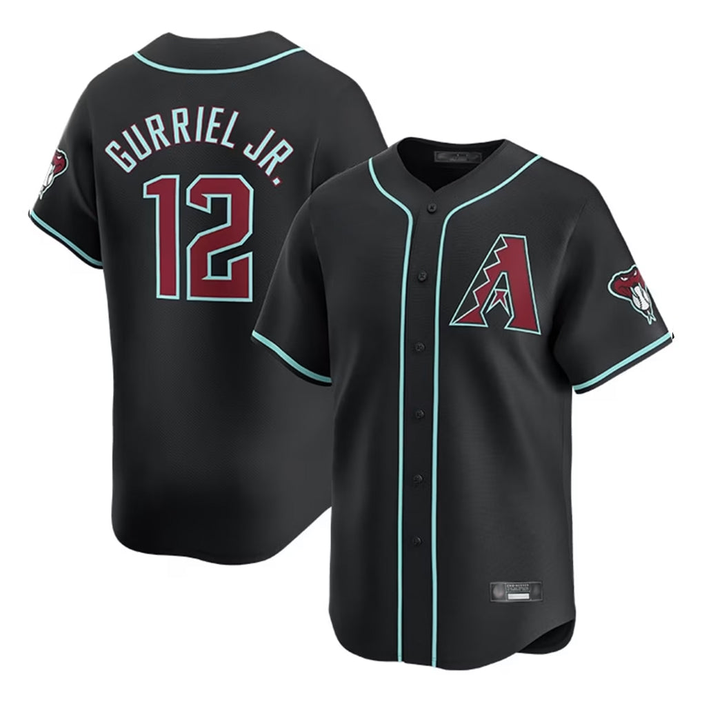 Arizona Diamondbacks #12 Lourdes Gurriel Jr Player Black CONTON Limited Home Game Stitched Jerseys
