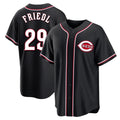 Cincinnati Reds #29 TJ Friedl Player Black CONTON Fashion Out Home Game Stitched Jerseys