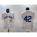 New York Yankees #42 Jackie Robinson White CONTON Cool Base Stitched Jerseys