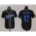 Los Angeles Dodgers #17 Shohei Ohtani Number Black CONTON Cool Base With Patch Stitched Jerseys