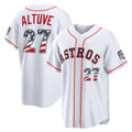 Houston Astros #27 Jose Altuve USA 250 Fourth of July Home Stadium Jersey - White CONTON