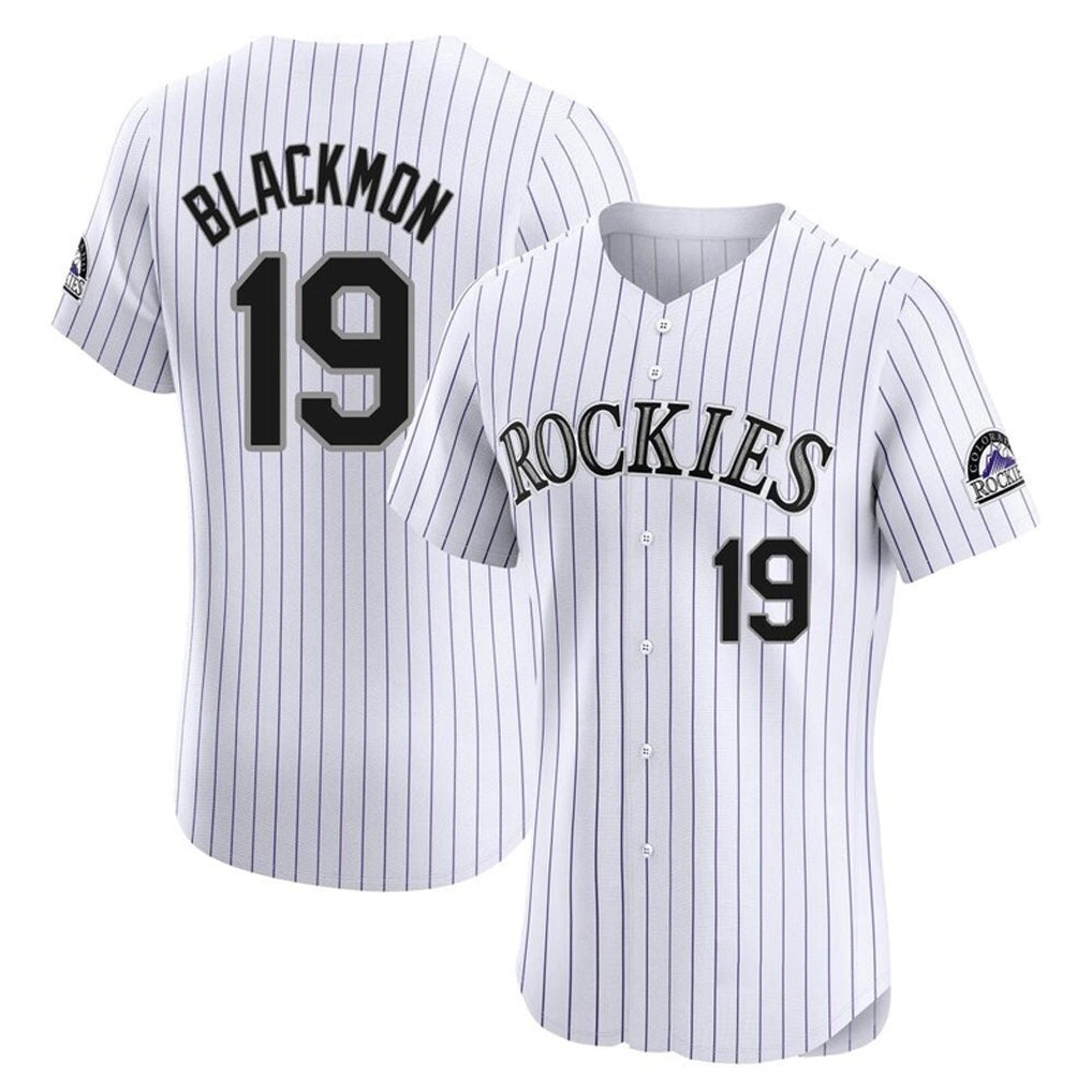 Colorado Rockies #19 Charlie Blackmon Player White CONTON Limited Elite Home Stitched Jerseys