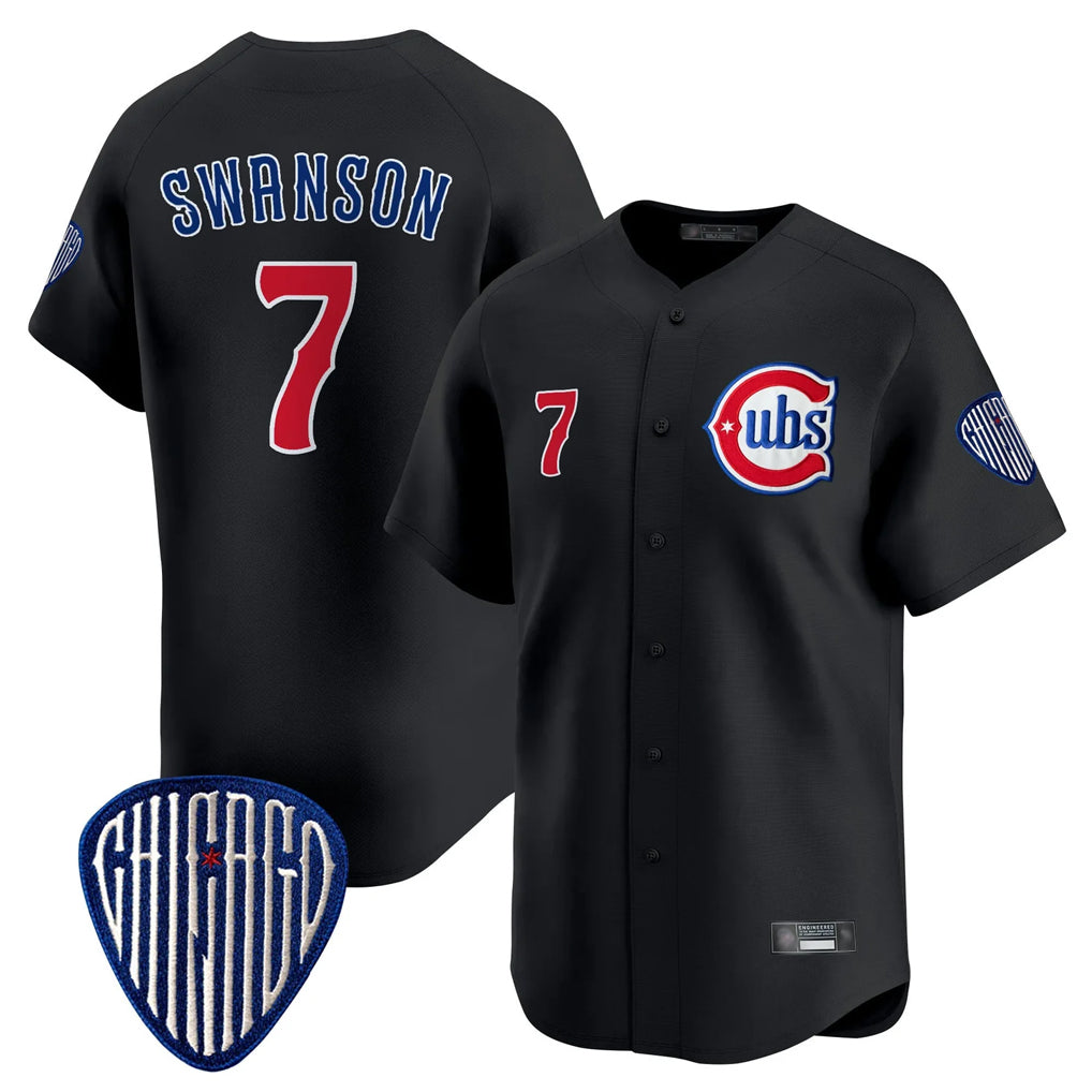 Chicago Cubs #7 Dansby Swanson Player Black CONTON Vapor Premier Limited Home Stitched Jerseys