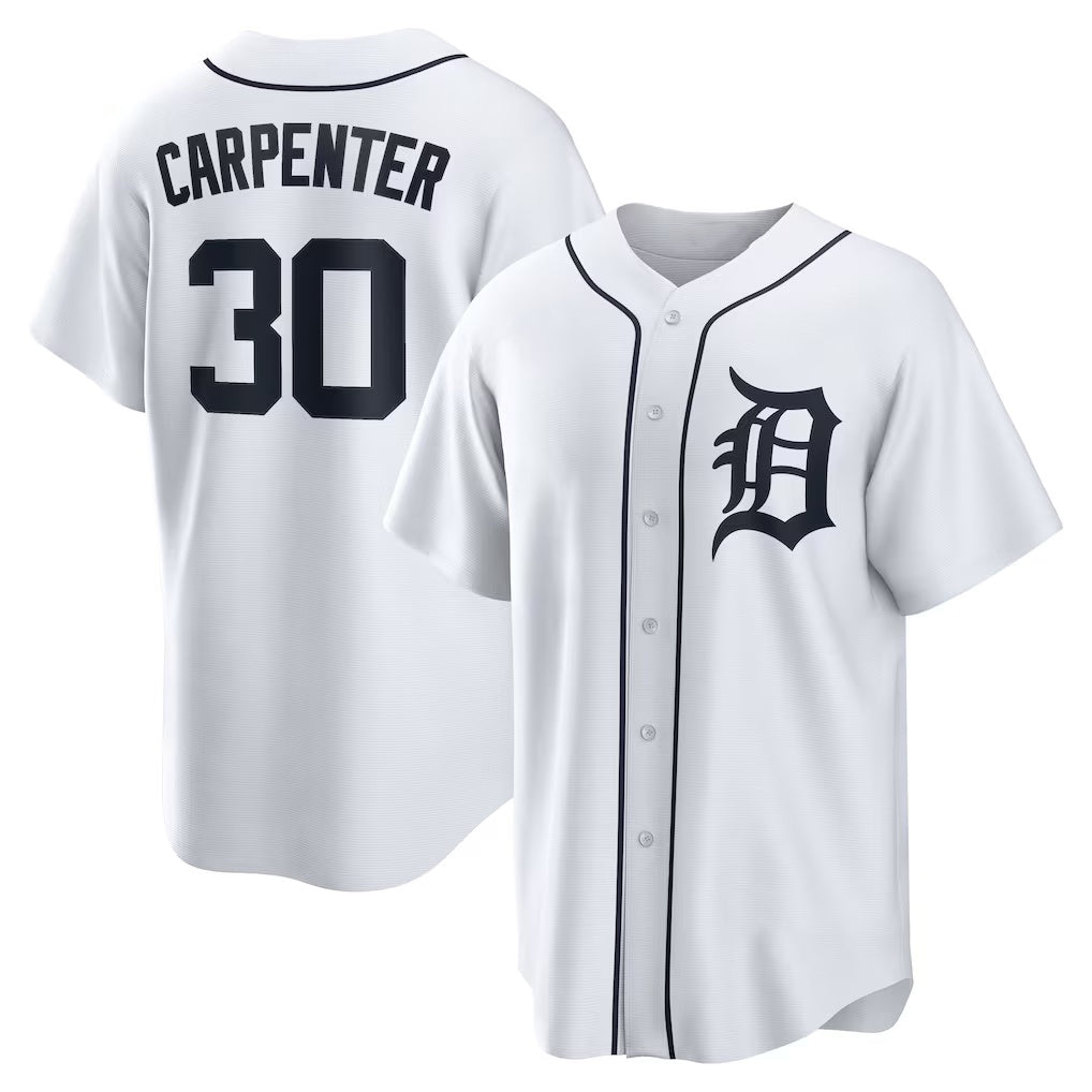 Detroit Tigers #30 Kerry Carpenter White CONTON Home Replica Jersey