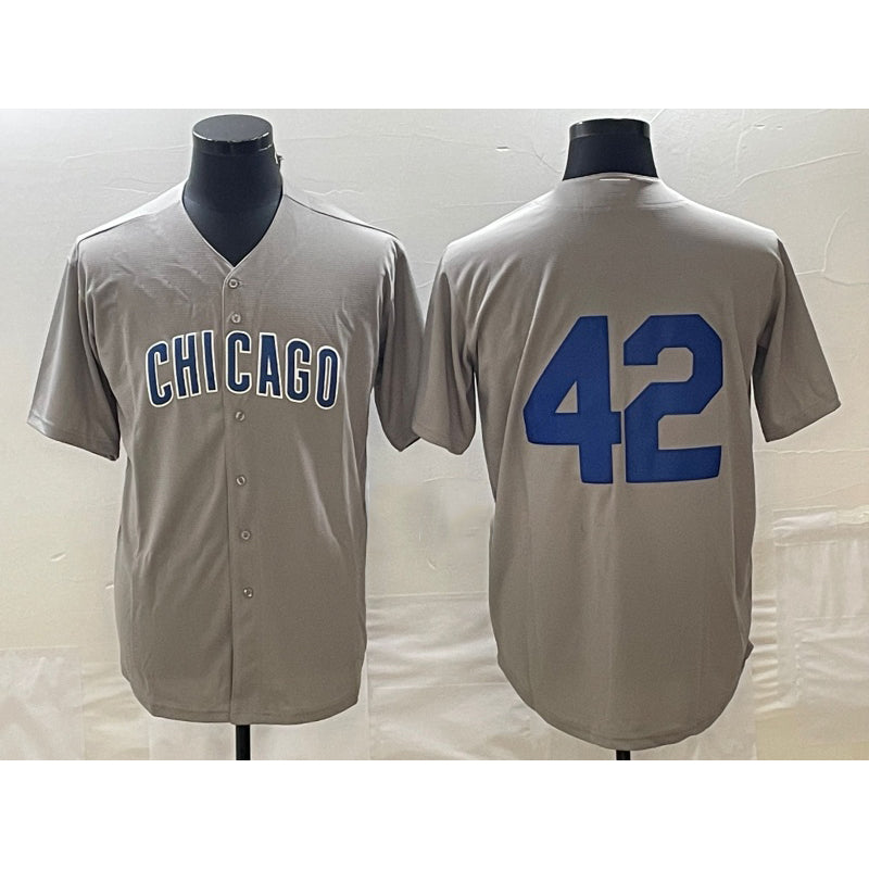 Chicago Cubs #42 Bruce Sutter Gray CONTON Stitched Cool Base Jersey