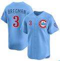 Chicago Cubs #3 Alex Bregman Blue CONTON 2nd Alternate Limited Stitched Jersey
